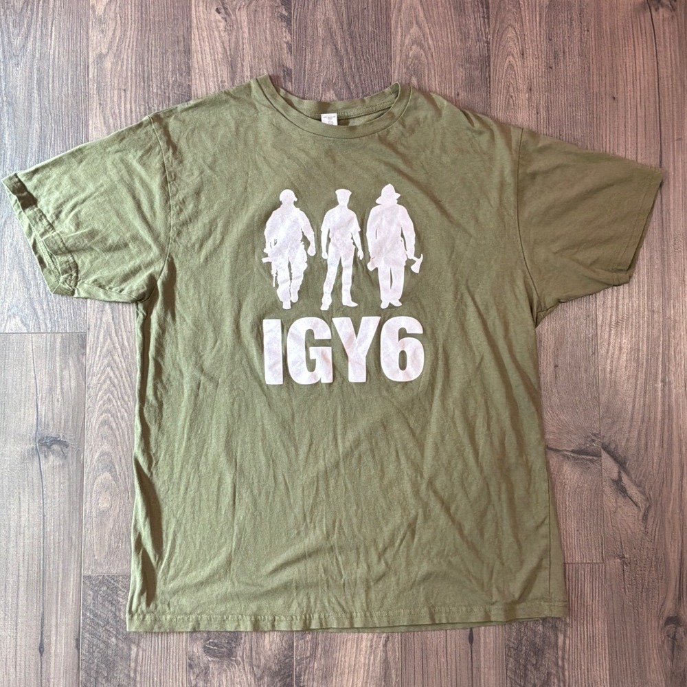RTP Apparel IGY6 Military First Responder Graphic Tee Olive Green Mens XL